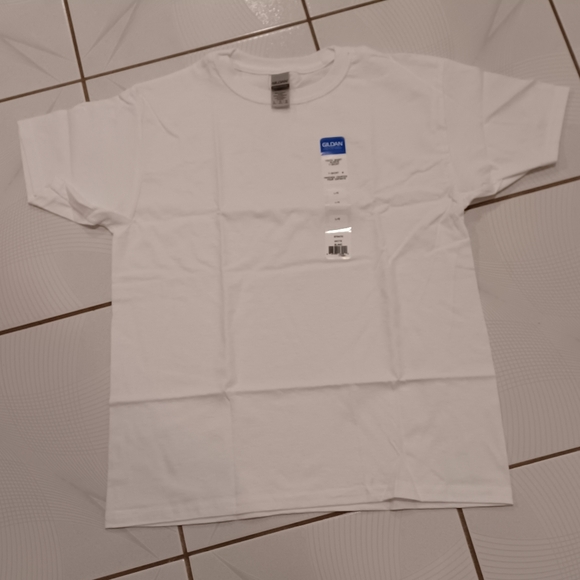 4/$40 New Plain White Tee - Size Large (Youth) - Picture 1 of 5
